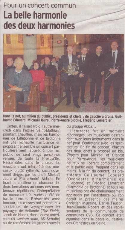 article de presse paru dans le "courrier cauchois"