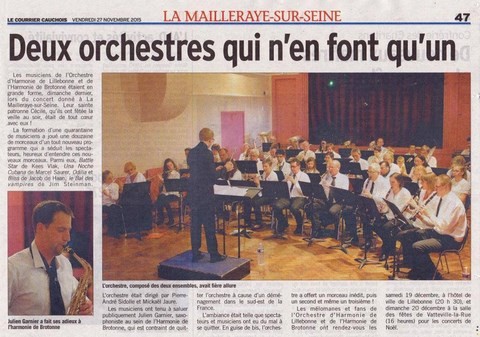 article de presse paru dans le "courrier cauchois"