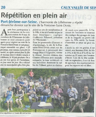 article de presse paru dans le "Paris Normandie"