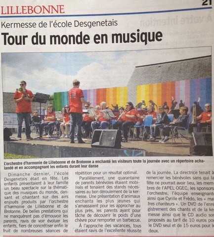 article de presse paru dans le "courrier cauchois"