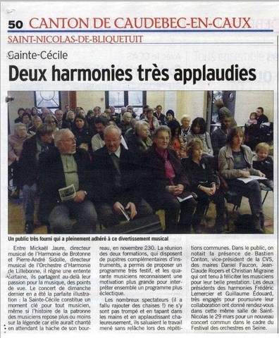 article de presse paru dans le "courrier cauchois"