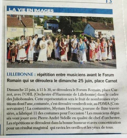 article de presse paru dans le "courrier cauchois"