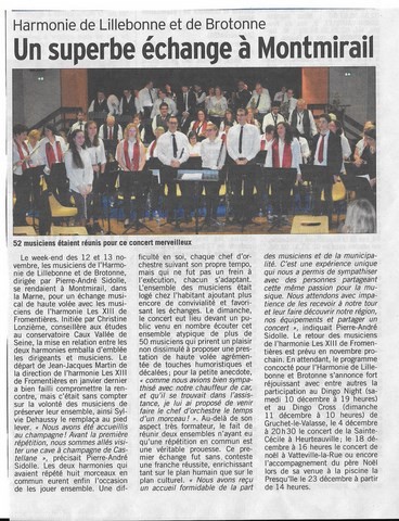 article de presse paru dans le "courrier cauchois"