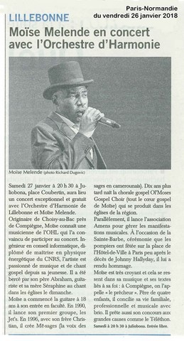 article de presse paru dans le "Paris Normandie"