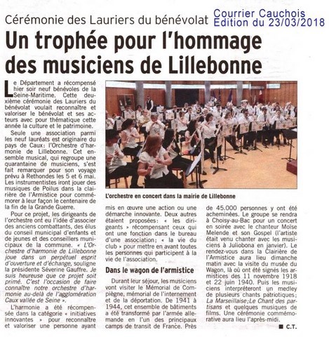 article de presse paru dans le "courrier cauchois"