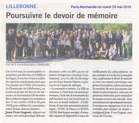 article de presse paru dans le Paris Normandie