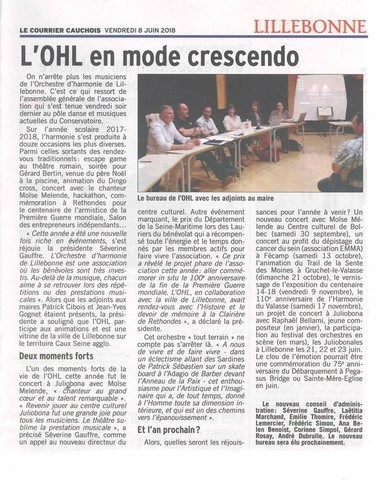 article de presse paru dans le "courrier cauchois"