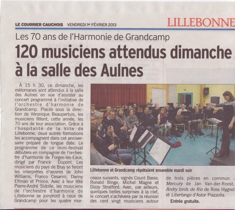 article de presse paru dans le "courrier cauchois"