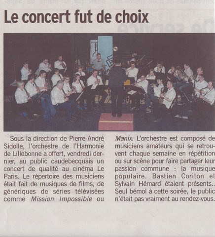 article de presse paru dans le "courrier cauchois"