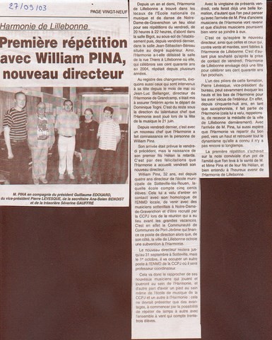 article de presse paru dans le "courrier cauchois"