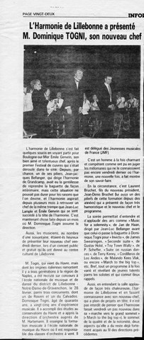 article de presse paru dans le "courrier cauchois"