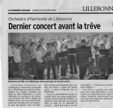 article de presse paru dans le "courrier cauchois"