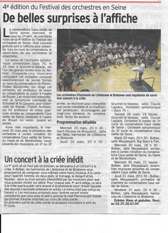 article de presse paru dans le "courrier cauchois"